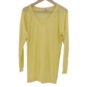 Babaton Aritzia Baby Yellow 100% Linen Tunic Blouse Sz Sm Boho Preppy